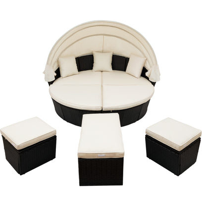 Outdoor Rattan Daybed Sunbed Set