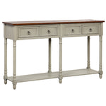 TREXM Console Table Sofa Table with Storage for Entryway with Drawers and Shelf (Antique Grey)