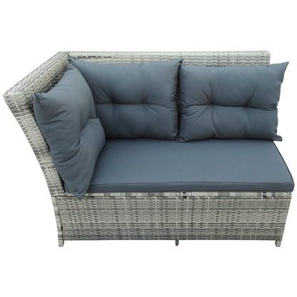 Patio Furniture Outdoor Sectional Sofa Set, Gray (6Pcs)