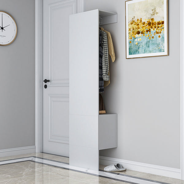 Open Wardrobe  with 1-Door, White