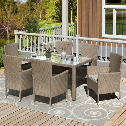 U-STYLE Outdoor Wicker Dining Set (7 Pcs)