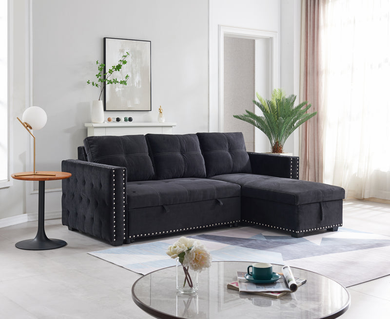 Sectional sofa with pulled out bed