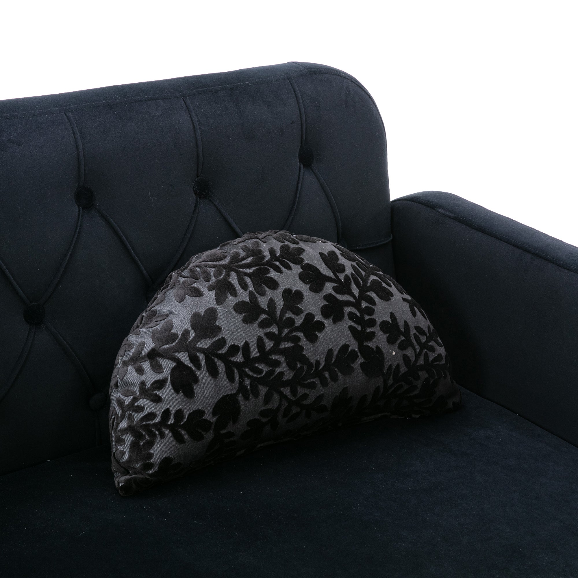 Black Velvet Loveseat Sofa