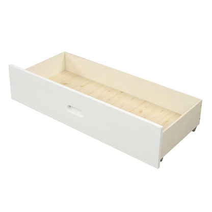 platform full bed with drawers, white