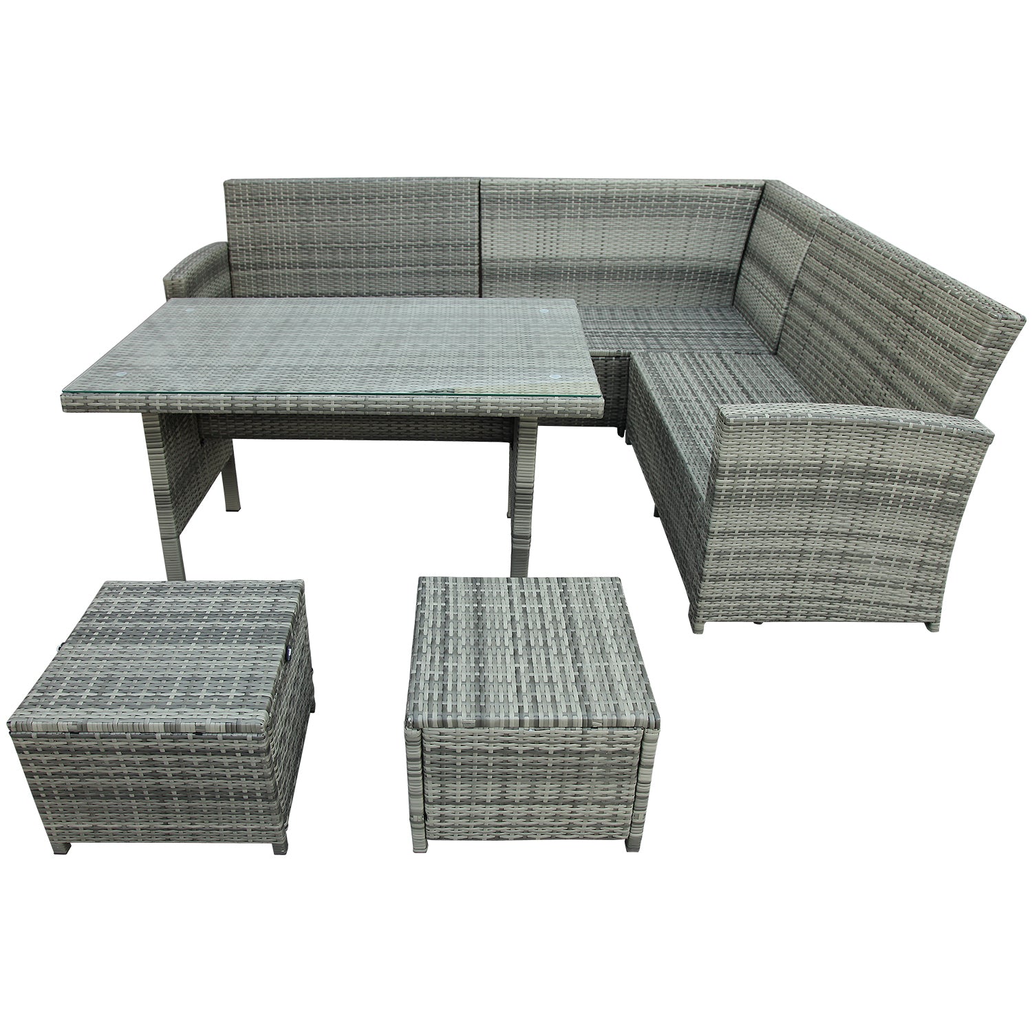 Patio Furniture Outdoor Sectional Sofa Set, Gray (6Pcs)