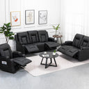 COMHOMA PU Massage Recliner with Swivel, Heat & Cup Holders H7134