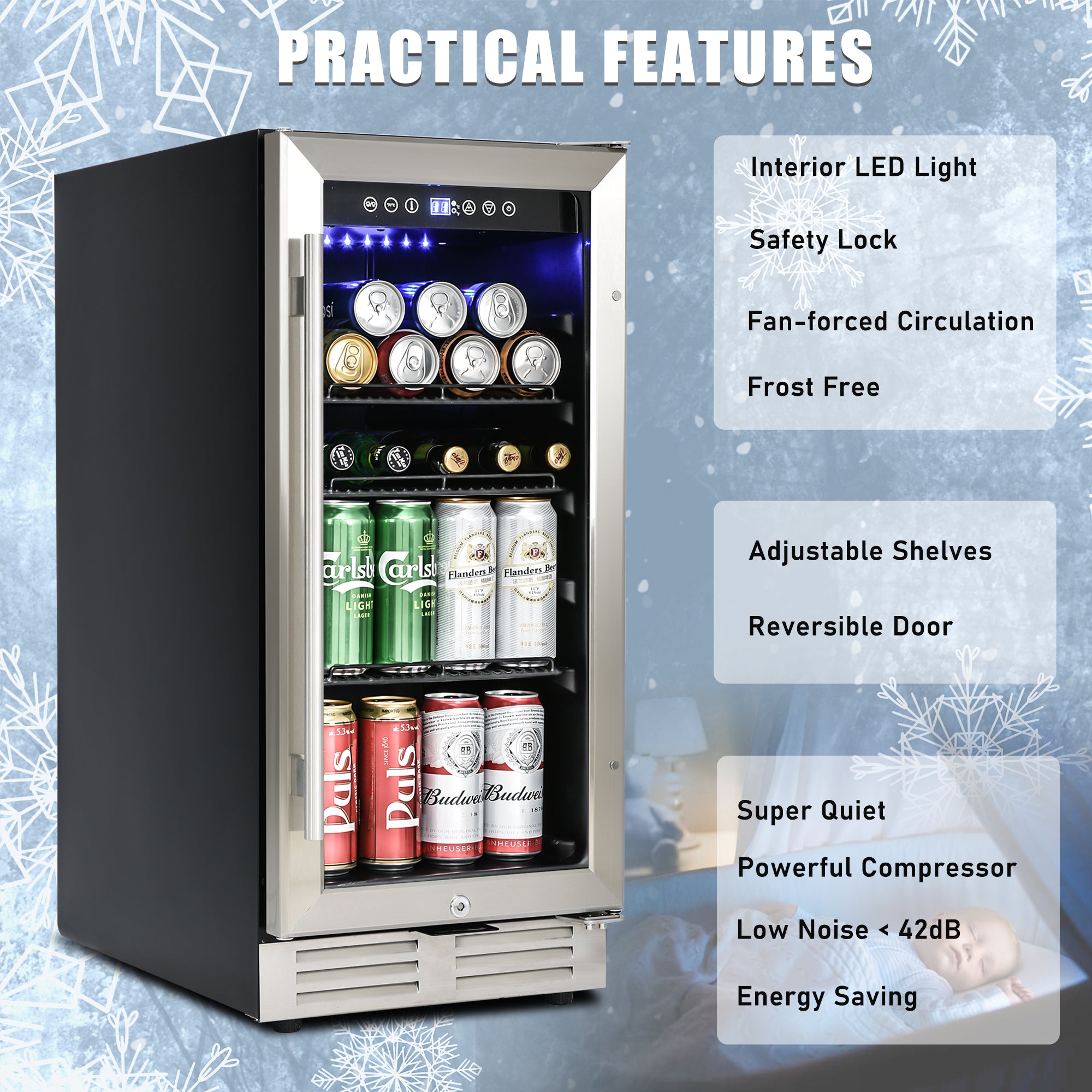 Built-in and Freestanding 15" Mini Beverage Refrigerator