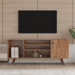 TV Stand Use in Living Room Furniture with 1 storage and 2 shelves Cabinet, high quality particle board,Walnut