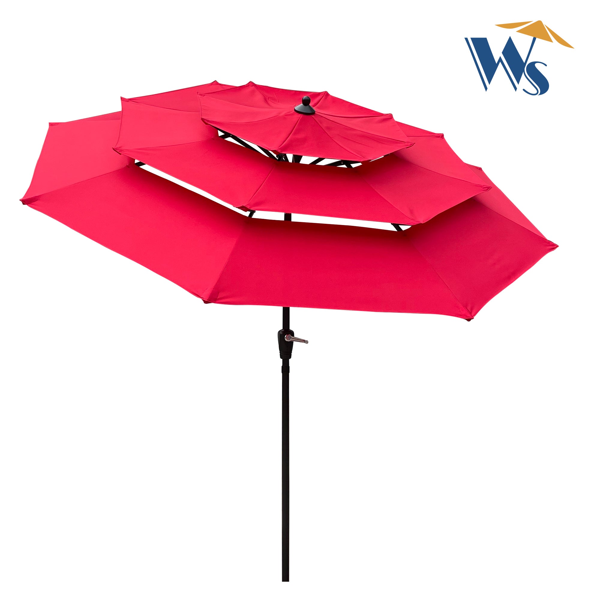 Outdoor Patio  Umbrella 3-Tiers, Red