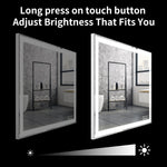 LED Bathroom Vanity Mirror Wall Mounted Adjustable White/Warm/Natural Lights Anti-Fog Touch Switch with Memory Modern Smart Large Bathroom Mirrors