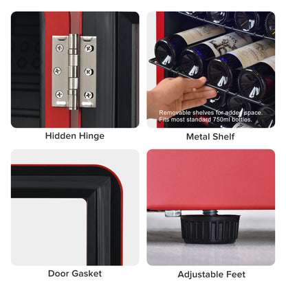 Countertop Freestanding Wine Cellars Red