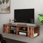 Wall Mounted Media Console,Floating TV Stand Component Shelf with Height Adjustable,Brown