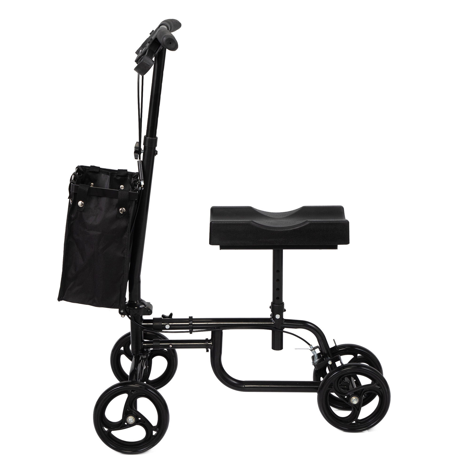 Folding Knee Scooter, Steerable Leg Walker, Black