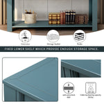 TREXM Console Table for Entryway Hallway Sofa Table with Storage Drawers and Bottom Shelf (Dark Blue)