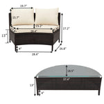All-Weather Outdoor Patio Sectional Furniture Set Half-Moon Sofa Set