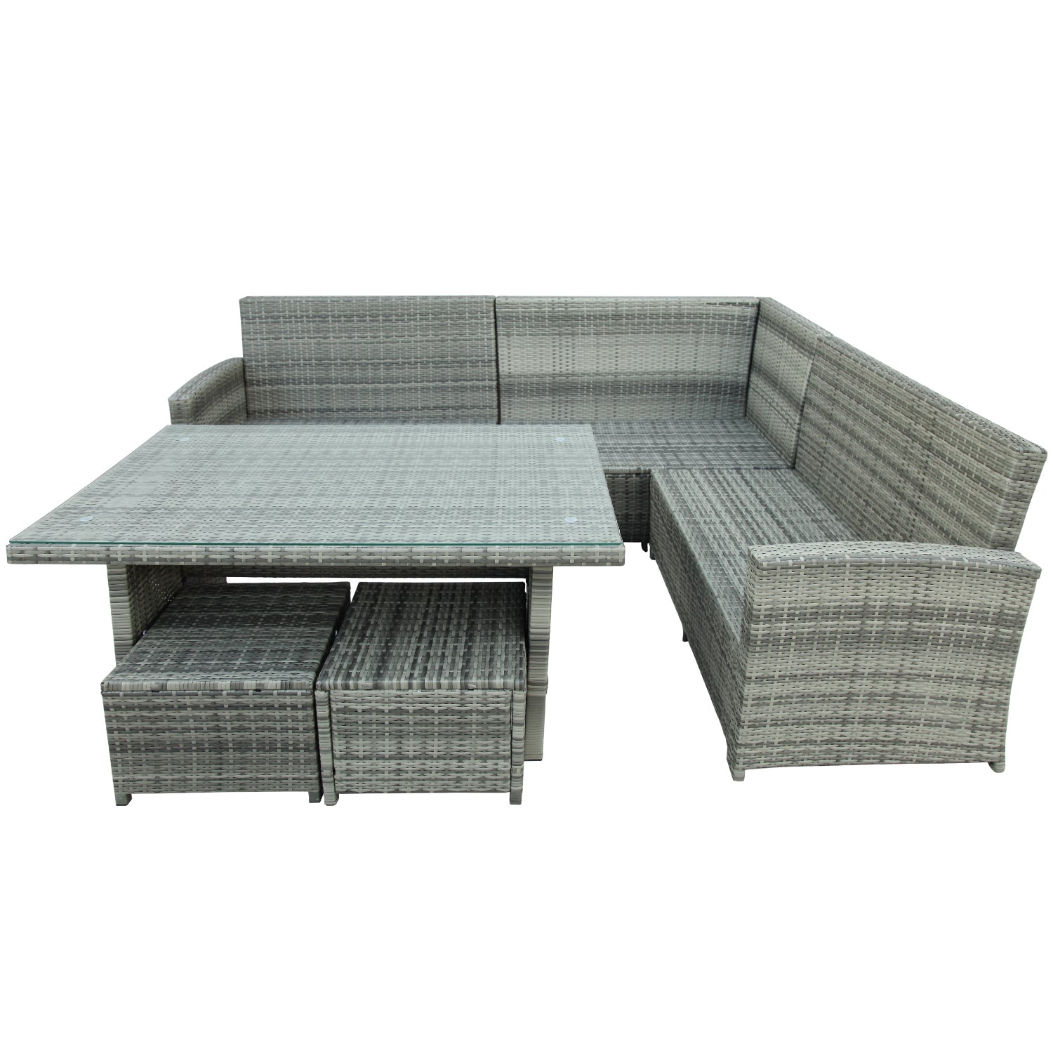 Patio Furniture Outdoor Sectional Sofa Set, Gray (6Pcs)