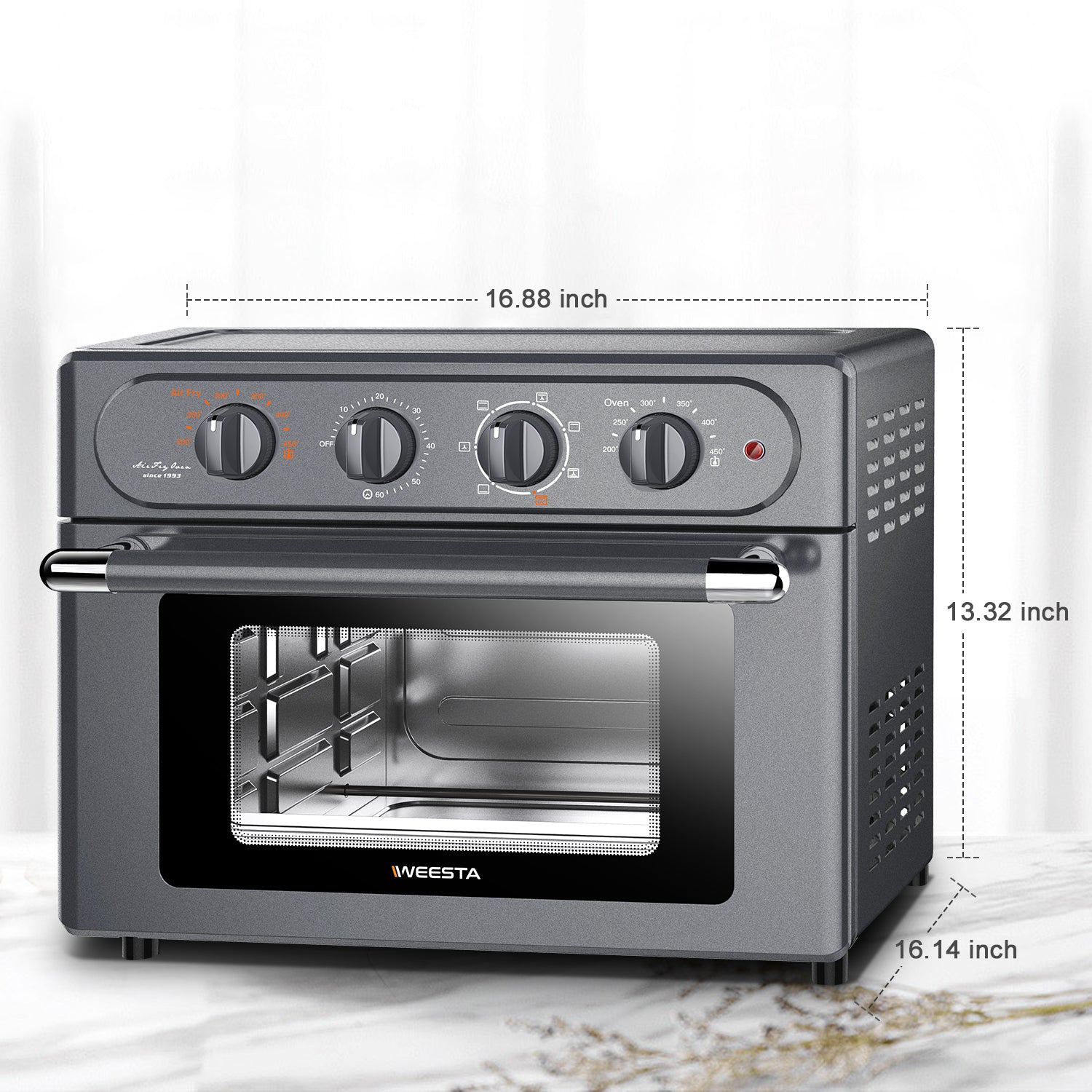 Air Fryer Toaster Oven Combo, Gray