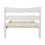 Twin Size Wood Platform Bed with Slat Support, White