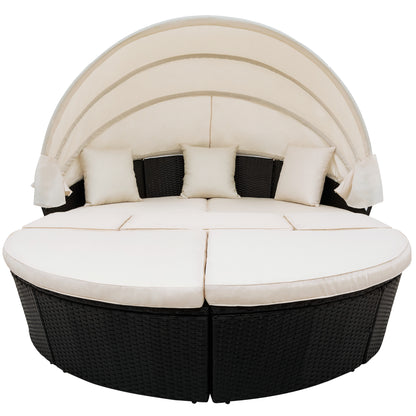 Outdoor Rattan Daybed Sunbed Set