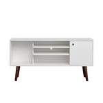 TV Stand Use in Living Room Furniture with 1 storage and 2 shelves Cabinet, high quality particle board,White
