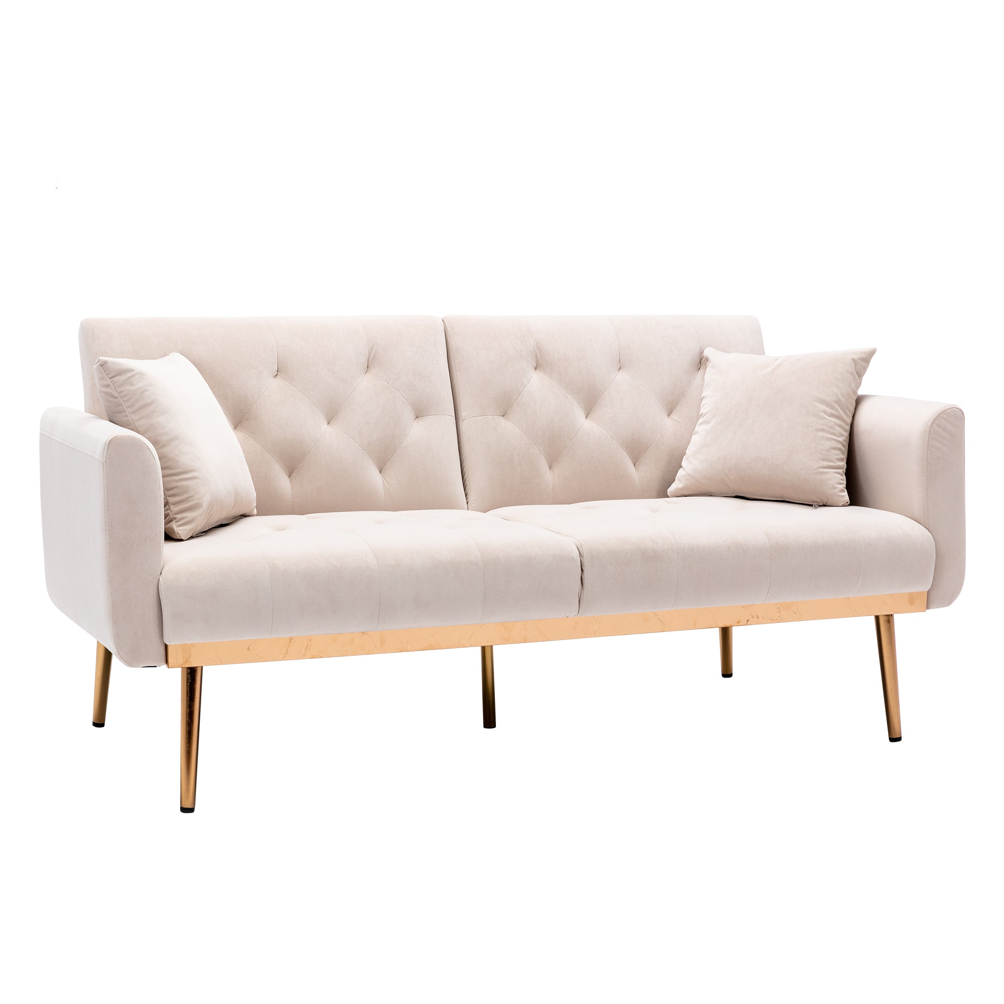 Giga Loveseat Sofa With Rose Gold Metal Feet