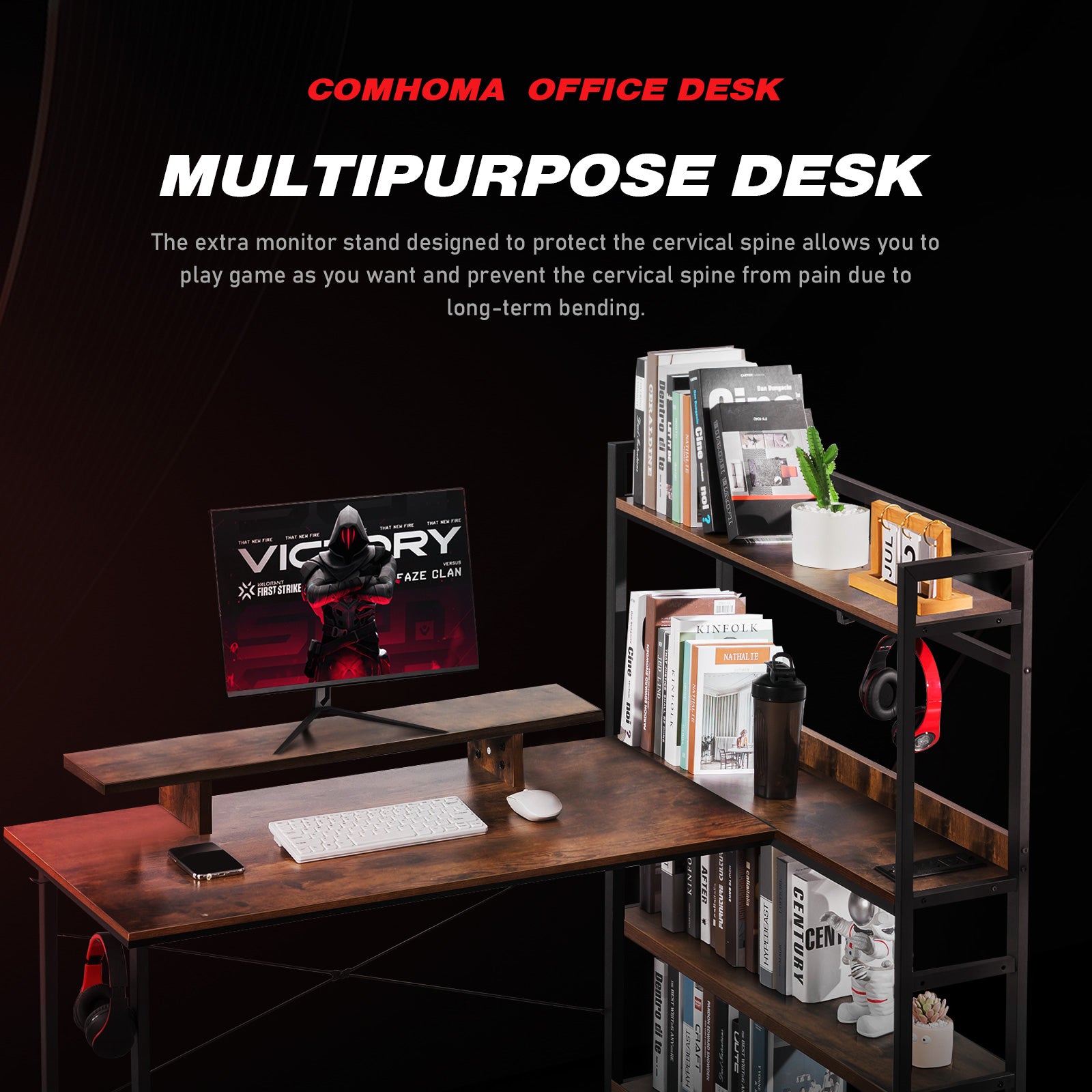 COMHOMA Office Desk with Shelf WMT-CD47/55