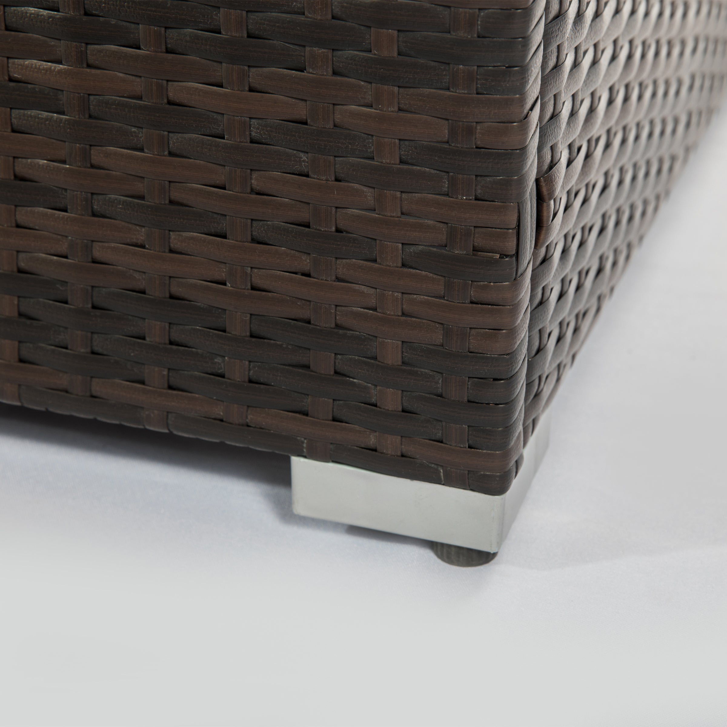 Outdoor Gas Fire Pit Square, Dark Brown