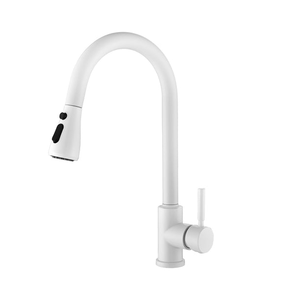 Pullout Spray Kitchen Faucet, TH280-White