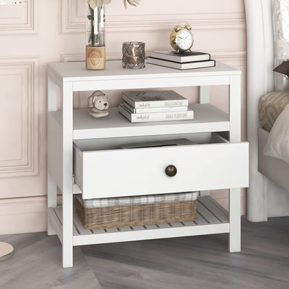 Modern Wooden Nightstand White