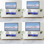QUICK ASSEMBLE WHITE morden TV Stand,only 20 minutes to finish assemble, with LED Lights,high glossy front TV Cabinet,can be assembled in Lounge Room, Living Room or Bedroom,color:WHITE