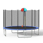 Pro Outdoor Trampoline with Basketball Hoop 12FT, Blue