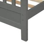 Platform Twin Bed with Headboard and Footboard, Gray