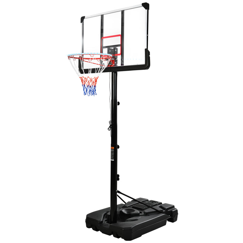 Portable Basketball Hoop Basketball with LED Lights, Black