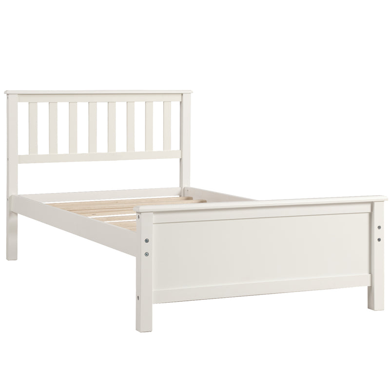 Wood PlatformTwin Bed White