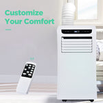 Portable Air Conditioner with Remote Control 8,000 BTU Compact Home AC Cooling Unit with Dehumidifier & Fan Modes, Complete Window Mount Exhaust Kit, 115V