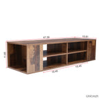 Wall Mounted Media Console,Floating TV Stand Component Shelf with Height Adjustable,Brown