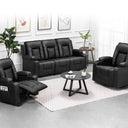 COMHOMA PU Massage Recliner with Swivel, Heat & Cup Holders H7134