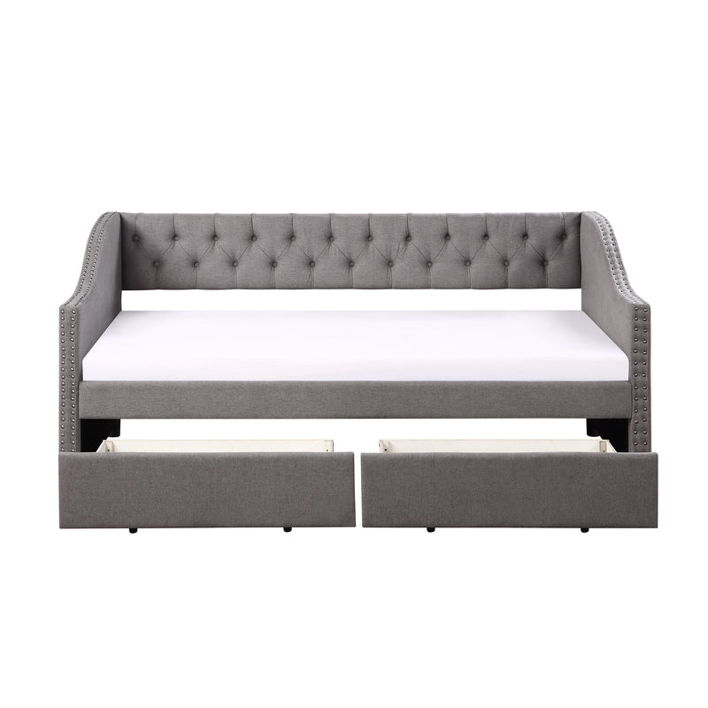 Upholstered daybed with Two Drawers