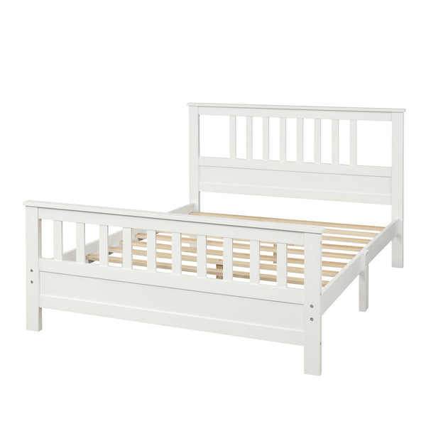 Platform Bed with Headboard and Footboard, White