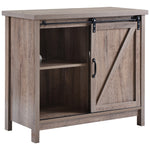 Locker&TV Stand，Barn door modern &farmhousewood entertainment center，  Console for Media,removable door panel & living room with for tvs up to 32'',oak