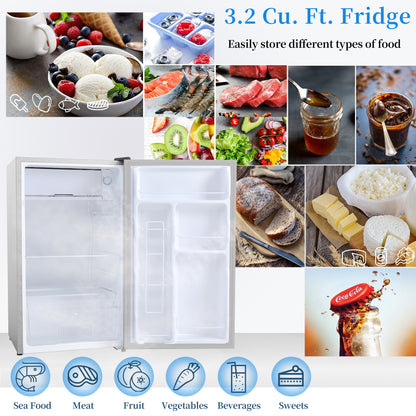 Compact refrigerator with freezer, 3.2 Cu.ft Mini Fridge