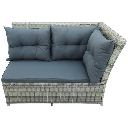 Patio Furniture Outdoor Sectional Sofa Set, Gray (6Pcs)