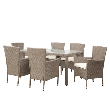 U-STYLE Outdoor Wicker Dining Set (7 Pcs)