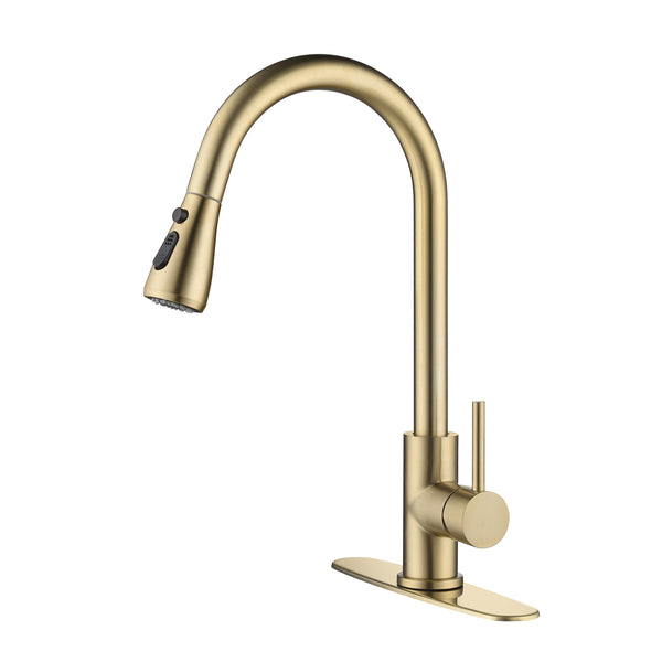 Pullout Spray Kitchen Faucet // LSJ-Golden