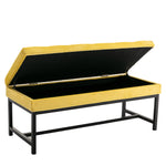 Velvet  Storage Bench ,Yellow