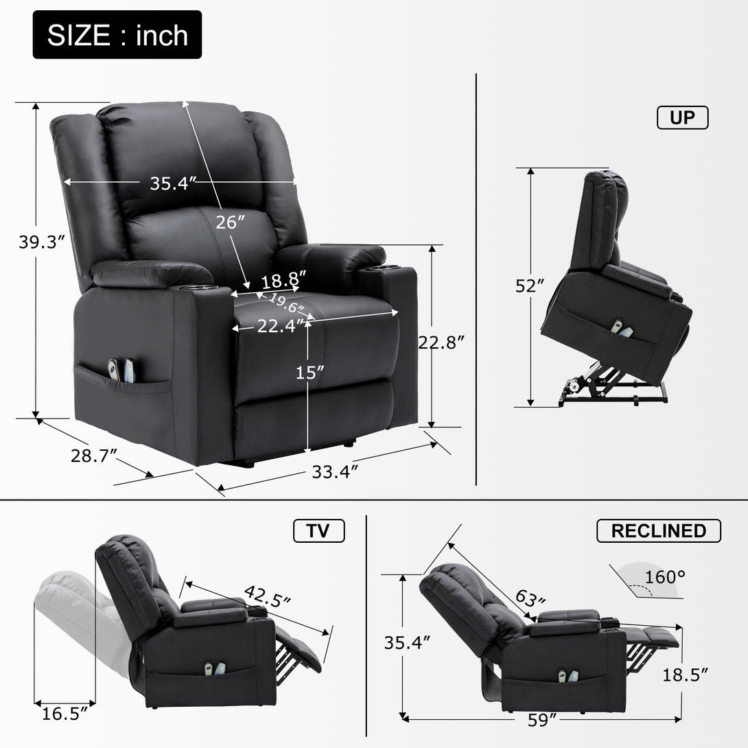 ComHoma Power Lift Massage Recliner Chair WMT H7135