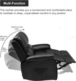COMHOMA PU Leather Recliner Sofa Modern Reclining Loveseat 2-Seater Sofa with Flipped Middle Backrest WMT H7136
