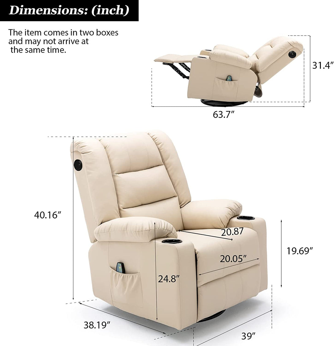 ComHoma Massage Recliner Chair with Speaker WMT