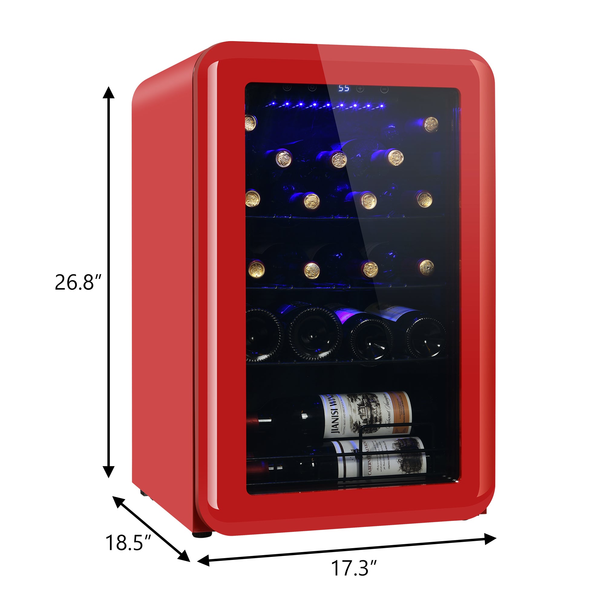 Countertop Freestanding Wine Cellars Red