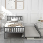 Twin Bed with Headboard and Footboard Grey